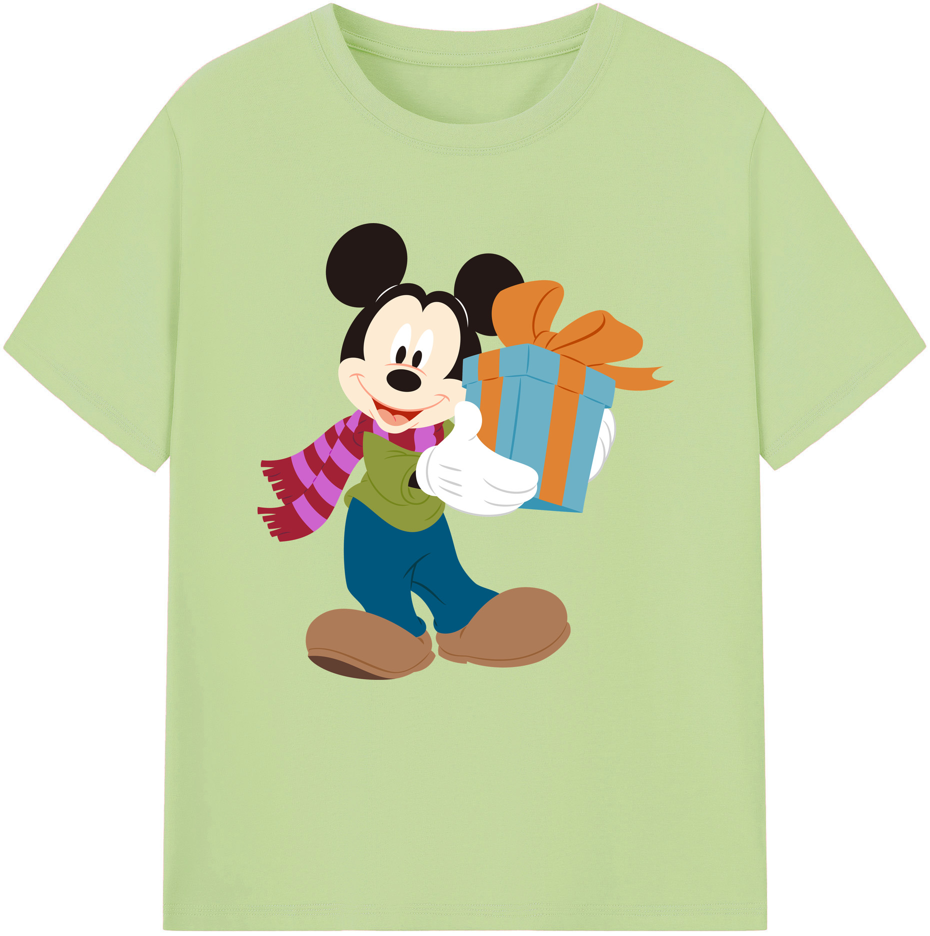 （画像用） ミッキーマウス Mickey Mouse 綿100％半袖Tシャツ（フロントプリント）